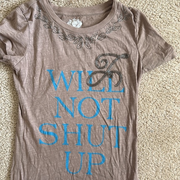 Juicy Couture Y2K Graphic Tee ‘Will Not Shut Up’ Vintage size small - Picture 3 of 7